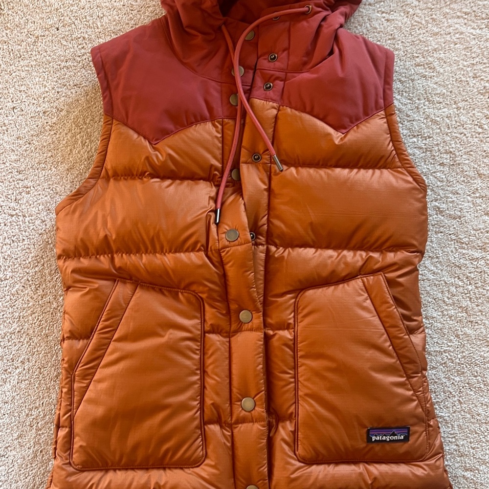 Patagonia Women's Floral Orange Hooded Vest